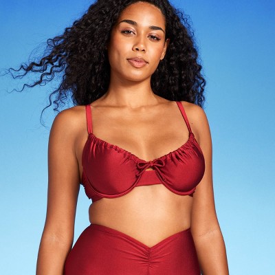 Women's Shirred Cup Continuous Underwire Bikini Top - Shade