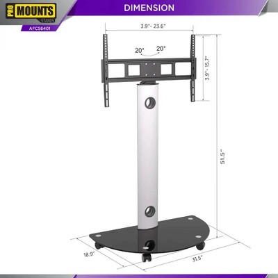 ProMounts Black Mobile TV Cart with Swivel Mount for 32"-72" Screens