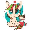 Boy's Design By Humans Christmas Candy Cane Unicorn With Stocking By rasok T-Shirt - 2 of 3