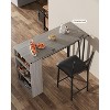 Bar Table and Chairs Set, 3 Piece Bar Table Set with with Flip Top Extension and Storage Shelves, Suitable for Small Space Kitchen Apartment - 4 of 4