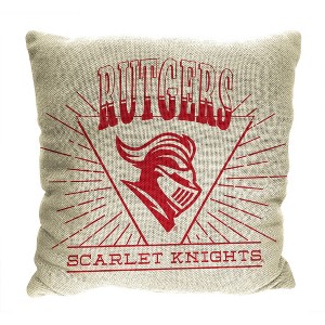 NCAA 26 x 26 New Wave Woven Tapestry Pillow Rutgers Scarlet Knights - 1 of 4