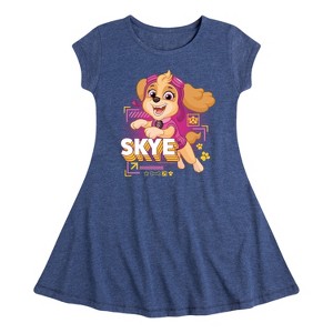 Girls' - Paw Patrol - Skye Character Art Fit & Flair Cap Sleeve Dress - 1 of 4