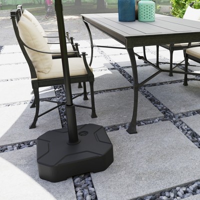 Black HDPE Plastic Fillable Patio Umbrella Base Holder