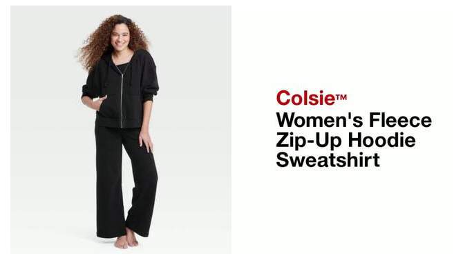 Women's Fleece Zip-Up Hoodie Sweatshirt - Colsie™, 2 of 8, play video