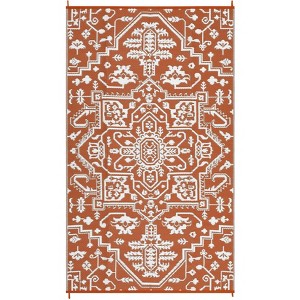 Outdoor Rug Vintage Rug Waterproof Reversible Plastic Straw Rug for Patio Camping RV Balcony Backyard - 1 of 4