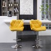 Velvet Diamond Tufted Swivel Adjustable Barstools, Set of 2 with Mid-Back and Footrest - 4 of 4