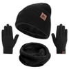 mysuntown Unisex Winter Hat and Scarf Set for Women,Touch Screen Gloves Set and Neck Warmer,Winter Hats for Men - 3 of 4
