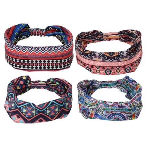 Unique Bargains Women's Non-Slip Twisted Knot Wide Headbands Wide Assorted Color 4 Pcs - image 1 of 4