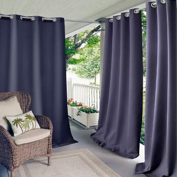 Connor Solid Indoor/Outdoor Single Window Curtain for Patio, Pergola, Porch, Cabana, Deck, Lanai - Elrene Home Fashions