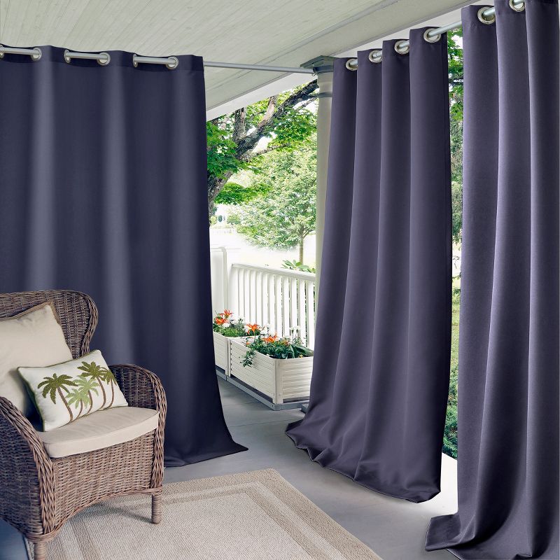 Connor Solid Indoor/Outdoor Single Window Curtain for Patio, Pergola, Porch, Cabana, Deck, Lanai - Elrene Home Fashions, 1 of 5