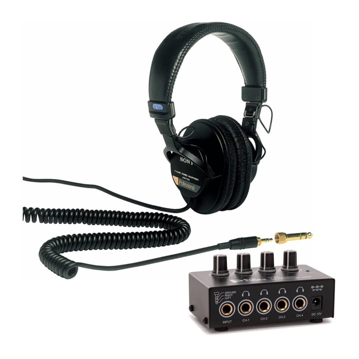 Sony MDR7506 Folding Professional Closed Ear Headphones Bundle