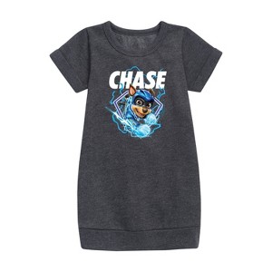 - Paw Patrol - Chase Lightning Graphic Short Sleeve Fleece Dress - 1 of 4