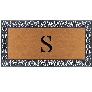 A1HC Natural Coir Monogrammed Outdoor Entrance Door Mat 30X60, Anti-Shed Treated Durable  Doormat - 1 of 4
