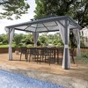 YARDSIGHT 10x13ft Outdoor Hardtop Gazebo - Double-Tier Polycarbonate Roof, Sturdy Aluminum Frame, with Curtains & Netting for Backyard, Patio, or Lawn - 2 of 4