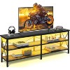 GALAXHERO TV Stand for 65-70 inch TV with LED Lights, Gaming Entertainment Center with Storage, Industrial TV Console for Living Room, Black - 4 of 4