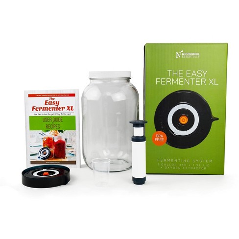 Nourished Essentials Fermentation Kit - 3 Fermentation Lids, 3 Glass Fermentation Weights, Pump - image 1 of 4