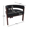 Cesicia Black Accent Chair with Open Back 3 Legs Barrel Dining Chair Comfy Side Chair - 4 of 4
