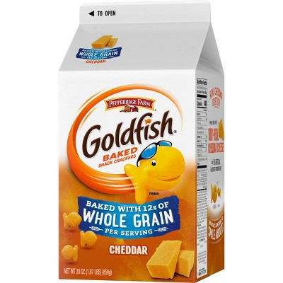 Pepperidge Farm Goldfish Baked with Whole Grain Cheddar Crackers - 30oz Carton