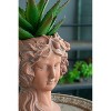 Gulches 11 Inch Gray Greek - Style Cement Head Planter for Indoor & Outdoor Garden Decor - 3 of 4