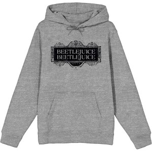 Beetlejuice Beetlejuice Black Sign Logo Adult Long Sleeve Hoodie - 1 of 2