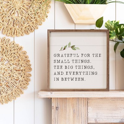 Kendrick Home The Big Things Greenery Wall Art White