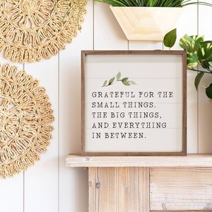 Kendrick Home The Big Things Greenery Wall Art White - 1 of 4