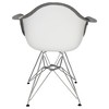 LeisureMod Willow Fabric Eiffel Accent Chair Set of 2 - Chrome Metal Legs, Plush Comfort, Perfect for Living Rooms - 4 of 4