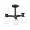 Artemis 6-Light Semi-Flush Mount Ceiling Light - Matte Black & Opal Glass, 18" - 2 of 4