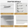 Multifunctional Wooden Dresser, 2 Door Wardrobe Armoire Closet with 4 Drawers and Hanging Rod, Low Storage Cabinet for Hanging Cloth - 4 of 4