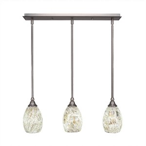 Toltec Lighting Any 3 - Light Chandelier in  Brushed Nickel with 5" Natural Fusion Shade - 1 of 1