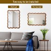Yellowish Brown 24"x36" Wavy Rectangle Solid Wood Frame Decorative Mirror,For Bedroom, Bathroom, Living Room, Entryway - 4 of 4