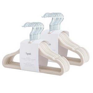 3 Sprouts Kids & Baby Velvet Hangers 30 pack - Beige - 1 of 4