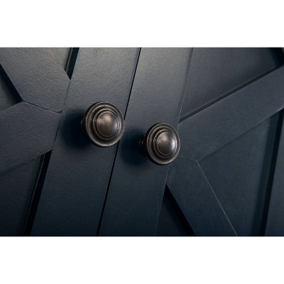 Ranch Rustic Navy 70" TV Stand with Cabinet and Open Shelves