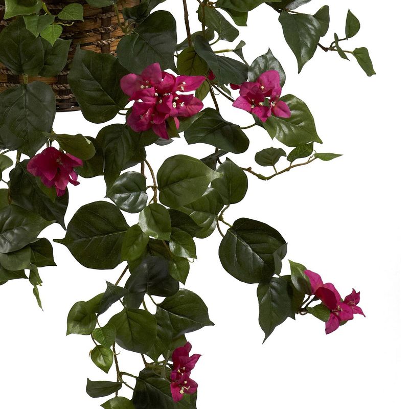 Nearly Natural Bougainvillea Silk Hanging Basket, 4 of 5