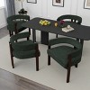 Green Dining Chair Set of 2,Teddy Upholstered Armchair With 3 Legs,Barrel Dining Chair,Side Chairs,Accent Chair For Living Room-Cuddlewood - 3 of 4