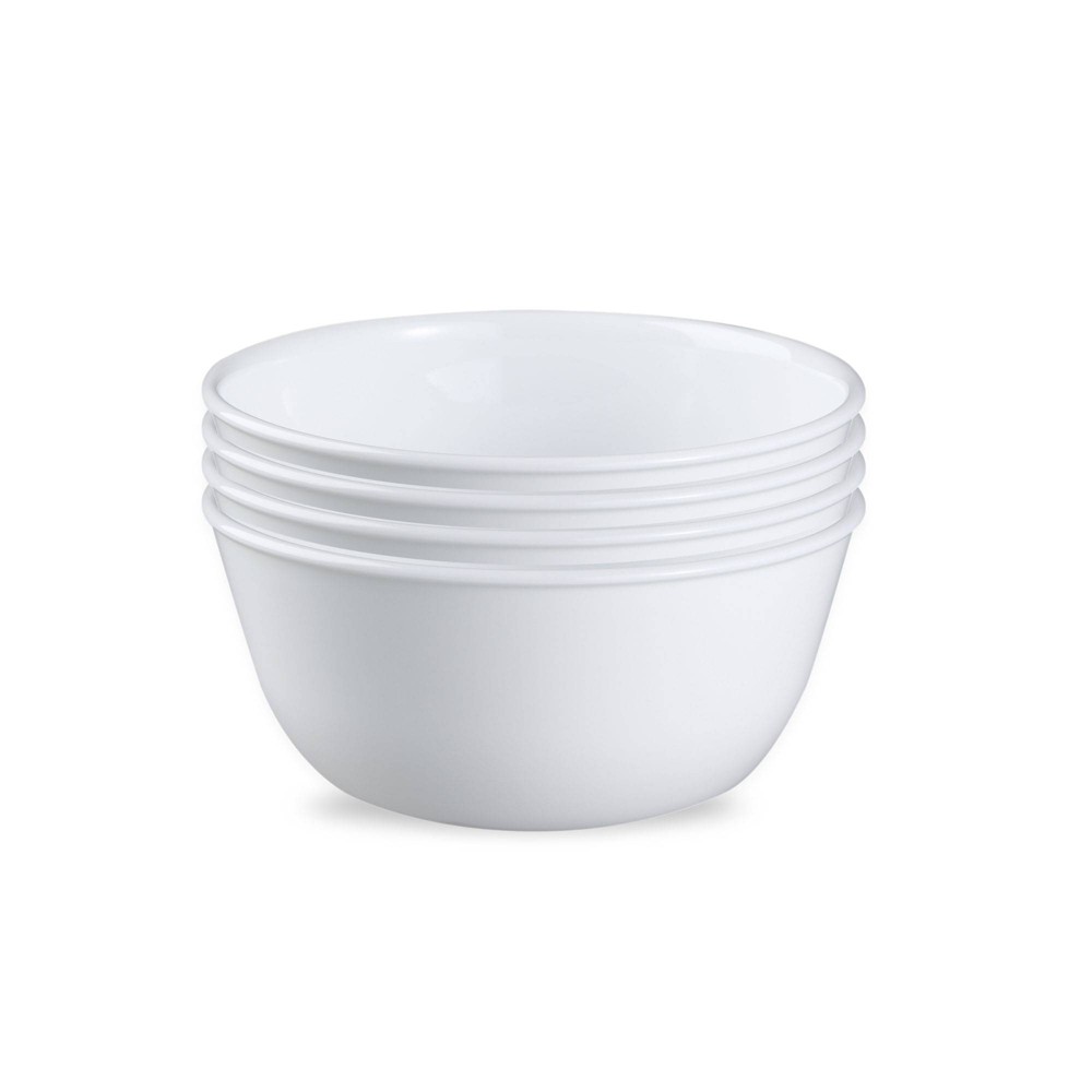 Corelle 4pk Glass Vitrelle 28oz Dinner Bowls White: Round Solid Pasta & Soup Bowls, Dishwasher & Microwave Safe