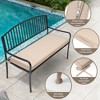 Pellebant Patio Bench Cushion with Ties Water Resistant Fabric Durable Thicken Memory Foam for Loveseat Couch Porch Swing - 4 of 4