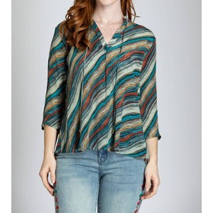 Women's V Neck With Tassel Tie - APNY - 1 of 4
