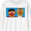 Sesame Street Bert & Ernie Crew Neck Long Sleeve White Adult Tee - 2 of 4