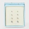 Sterling Silver Cubic Zirconia Round Stud Earring Set 4pc - A New Day™ Silver - 2 of 3