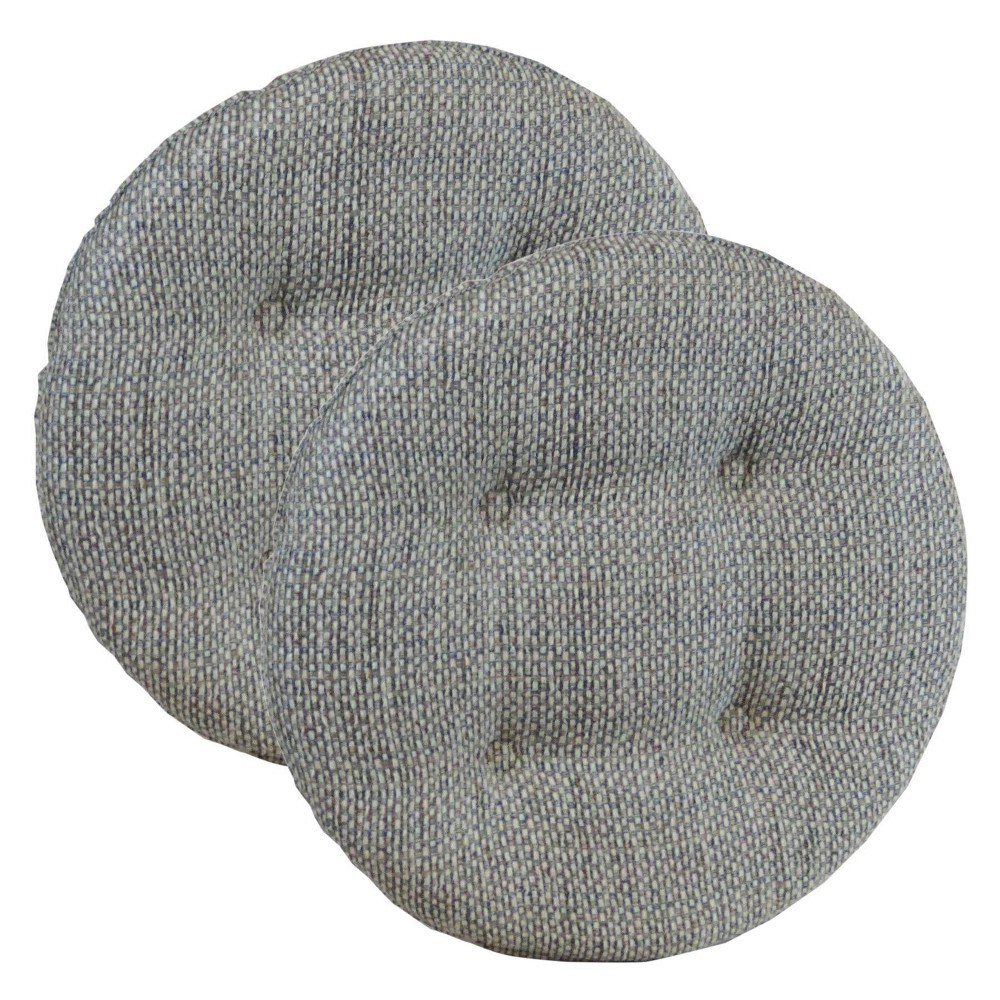 Gripper 14" x 14" Non-Slip Tyson Tufted Barstool Cushions Set of 2 - Natural: Indoor Round Seat Cushions, Polyester, Tan