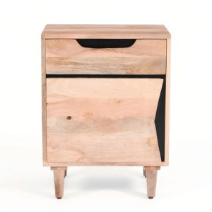 Natural Wood Nightstand Bedside Table Bedroom Living Room - 1 of 4