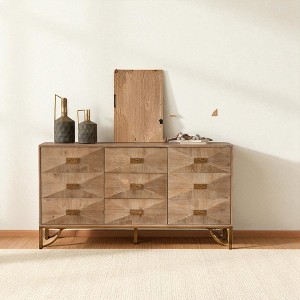 Mshliw 9 Drawer Dresser with Adjustable Storage, Solid Wood and MDF Chest of Drawers, TV Stand and Storage Cabinet for Bedroom or Living Room - 1 of 4