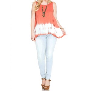 Women's Tie Dye Sleeveless Tank - PLUS - SHE + SKY - 1 of 3