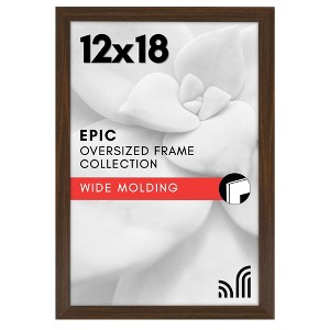Americanflat 12x18 Poster Frame in Walnut - Composite Wood with Polished Plexiglass - Horizontal and Vertical Formats for Wall - 1 of 4