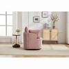APRILSOUL 360° Swivel Accent Chair, Solid Wood Frame, Sleek Curved Backrest, Modern Barrel Design - 4 of 4