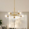 DAKAFUL 5 - Light Adjustable Height Chandelier, E26 Base, Vintage Gold Chandelier with Transparent Glass Shades for Dining Room, Bedroom(Gold) - 2 of 4