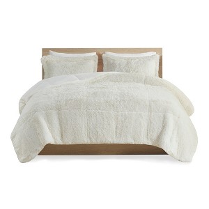 Gracie Mills Susie Contemporary Shaggy Long Fur Comforter Set - 1 of 4