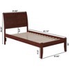 AFI Furnishings Portland Twin Platform Bed with Open Footboard and Turbo Charger in Walnut - 2 of 4