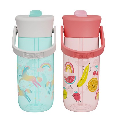 Zak Designs 2pk 18oz Harmony Straw Water Bottle Set Pink/Green MISSING THE GREEN ONE